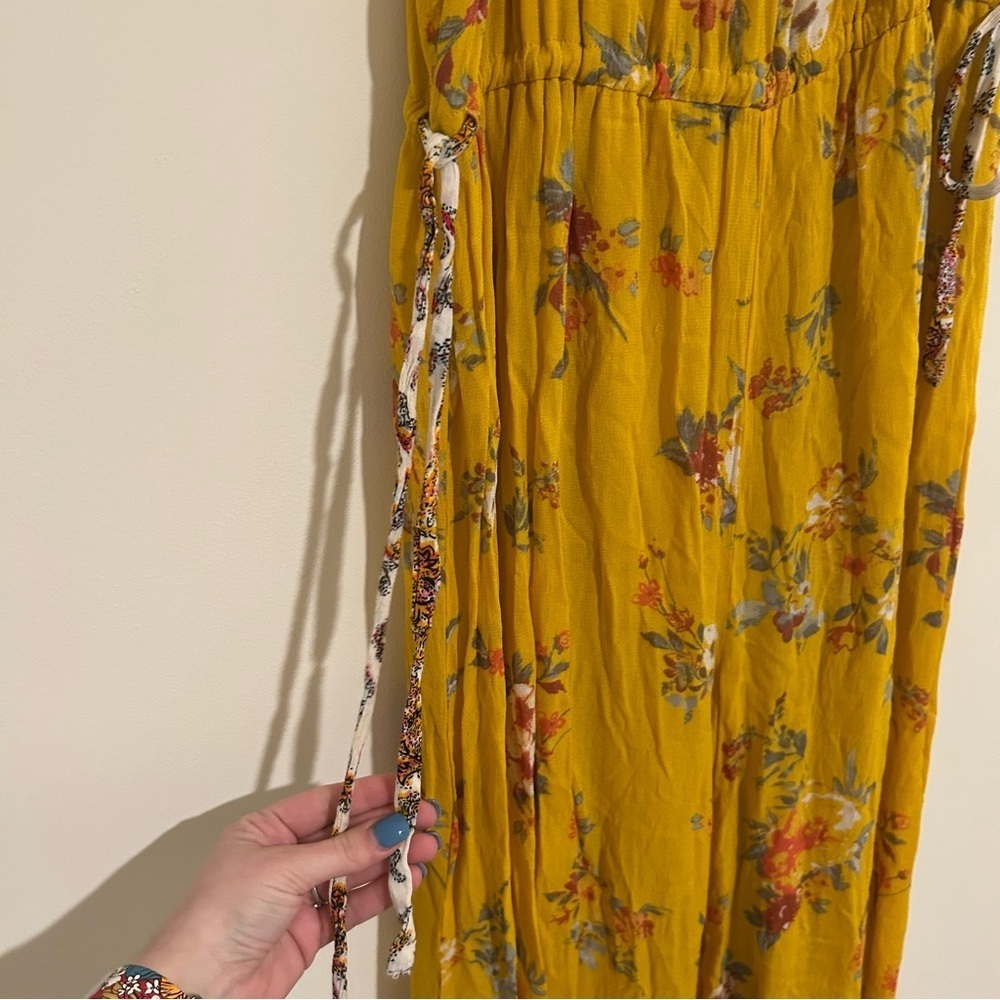 Free People Georgia Wide Leg Jumpsuit Gold Combo - Picture 6 of 11